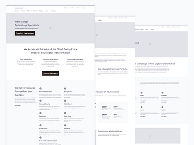 Marketing Refresh — Messaging Wireframes clean web marketing