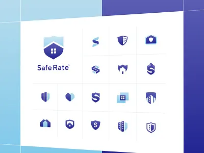 Safe Rate – Logo Concepts for a Mortgage Company blue branding exploration house illustrator logo mortgage sketch