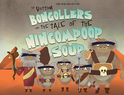 Book cover - the bottom Bongollers and the tale of the nincompoo book cover child illustration childrens book illustration childrensbookillustration dream illustration monsters