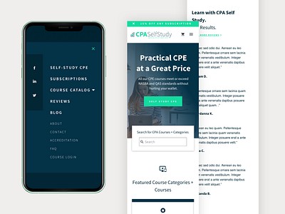 CPA Self-Study Menu accounting certification classes courses cpa cpe education online study website redesign