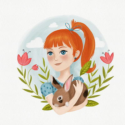 Illustration animal bunny children digital art drawing illustration