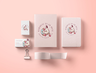 Stationery CEUA aurea carmin branding branding agency design design studio graphicdesign health health coach logo logodesign pink stationery stationery design