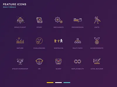 Game Feature Icons chrono.gg game gaming icon icon design icon set illustration vector