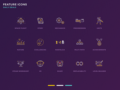 Game Feature Icons chrono.gg game gaming icon icon design icon set illustration vector