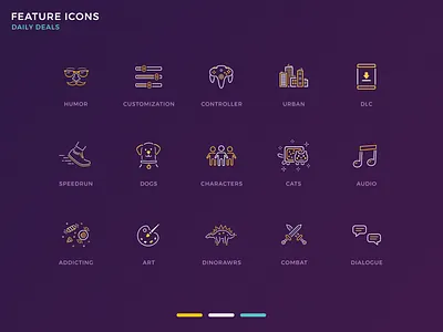 Game Feature Icons 2 chrono.gg game gaming icon icon design icon set icons illustration