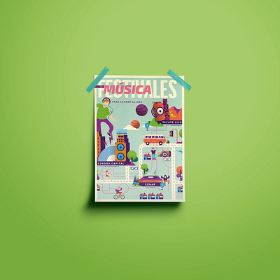 Festivales de música adobe adobe illustrator ai design editorial design illustration ilustration magazine vector vector art