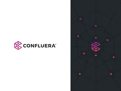 Confluera Concept abstract branding design flat identity logo mockups modern simple typography