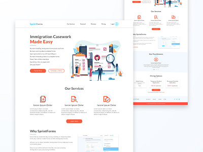 SprintForms - Landing Page design form landing landing page ui ux web web design website