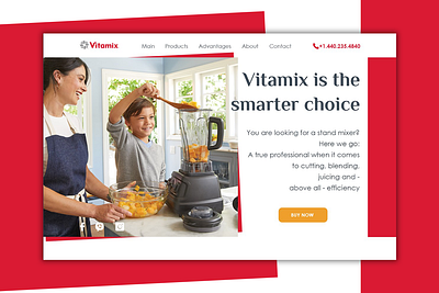 vitamix blenders blender design landing mixer page red web