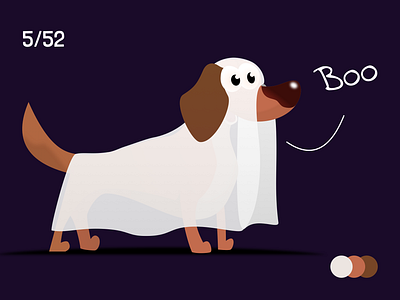 Hallowiener dog cute ghost halloween halloween design sketch vector wiener dog