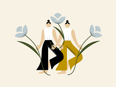 yoga girls blog design bold colors flat illustration illustration illustrator magazine illustration minimalism vector yoga studio