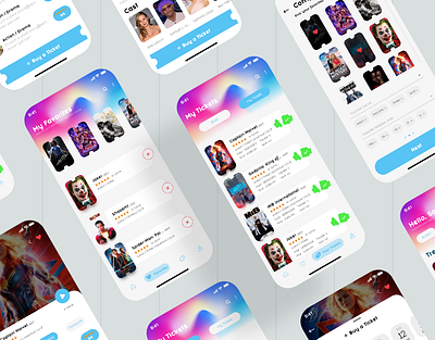 Cinema App | Behance Presentation app behance cinema app information architecture ios presentation ui design ui kits ux design wireframes xd