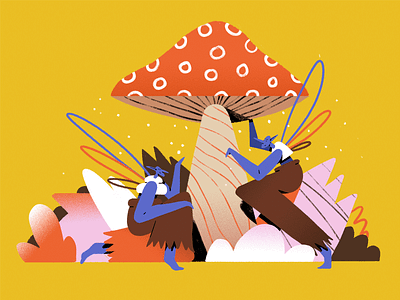 Fadas character happy illustration nature shapes textures