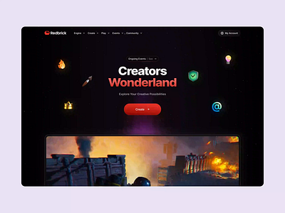 Redbrick – Metaverse Platform Redesign animation branding character design landing logo metaverse mobile motion slick slickglobal slickstudio studio ui uiux uxdesign web webdesign