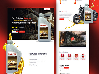 Sinopec -Engine Oil Company Profile company branding engine engine oil landing page minimal petrol petroleum ui web design