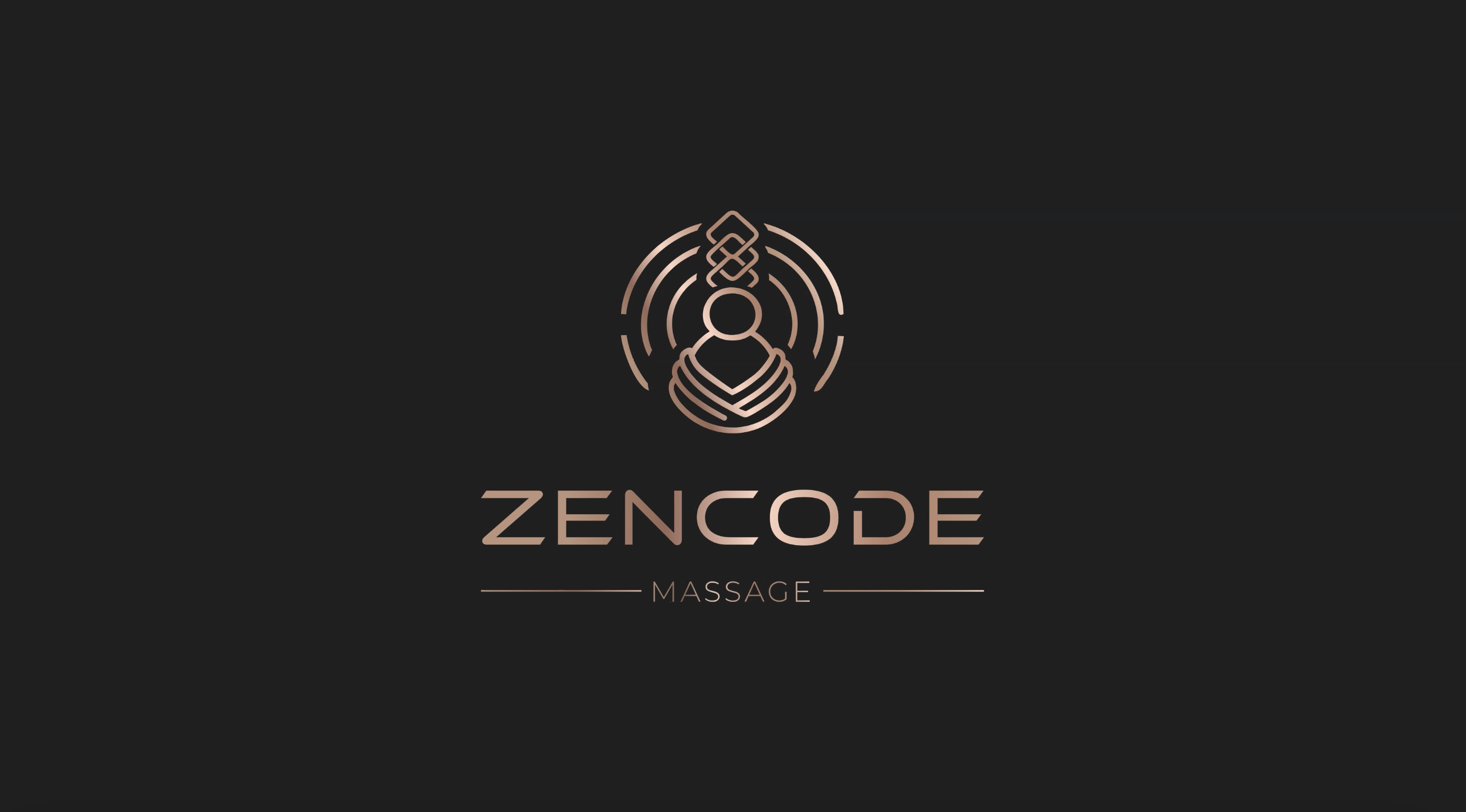 Logo design and Branding for a massage studio ZenCode beauty branding dark design gold graphic design illustration logo massage merch metallic spa typography vector
