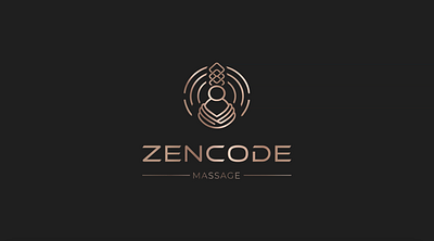 Logo design and Branding for a massage studio ZenCode beauty branding dark design gold graphic design illustration logo massage merch metallic spa typography vector