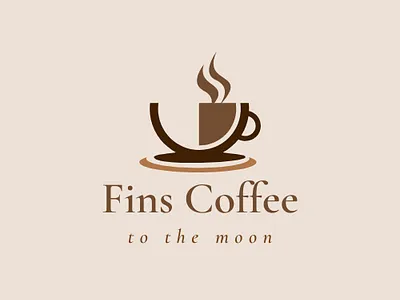 Creative logo of Fins Coffee app branding design graphic design illustration
