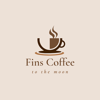 Creative logo of Fins Coffee app branding design graphic design illustration