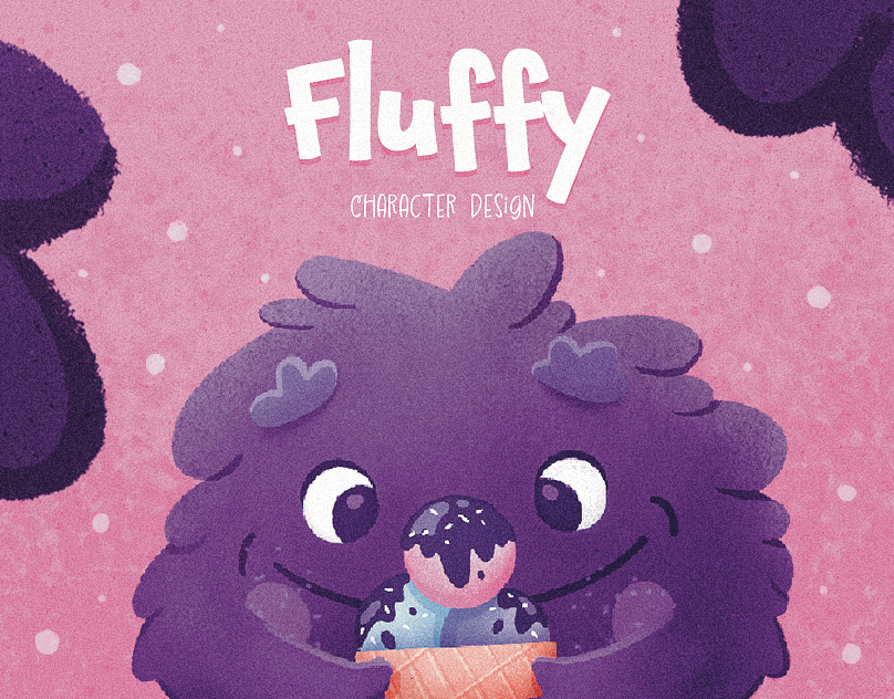 Fluffy- Character Design character characterdesign cute design drawing illustration mascot procreate project sketch