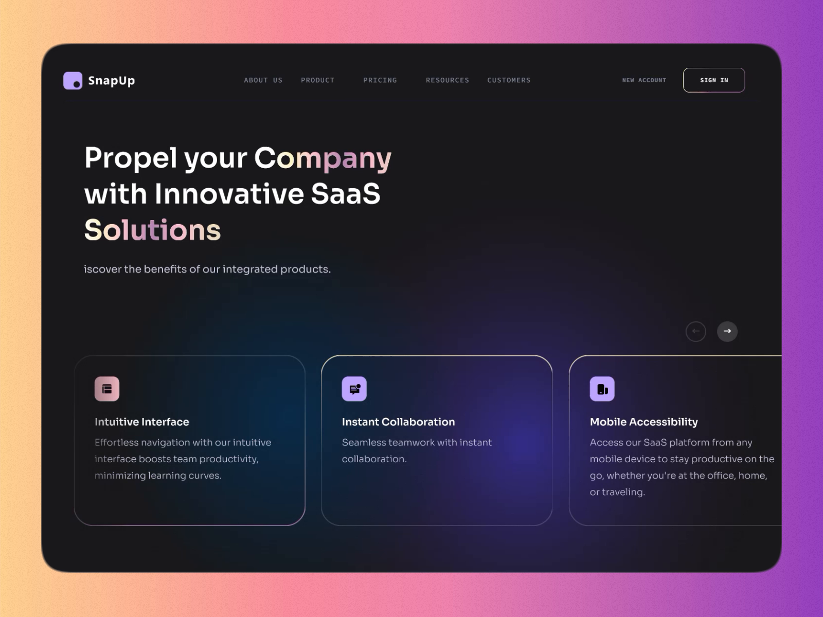 Example of Professional Website UI UX Design