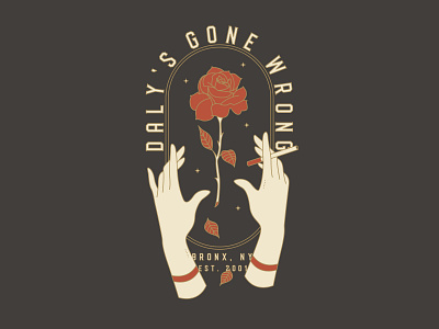 daly's gone wrong shirt art band band merch design flower hands icon illustration logo merch print rose shirt tshirt vector