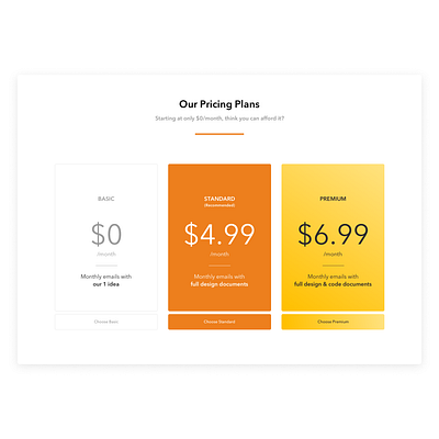 Pricing Plans Concept UI app branding design minimal type ui ux web website