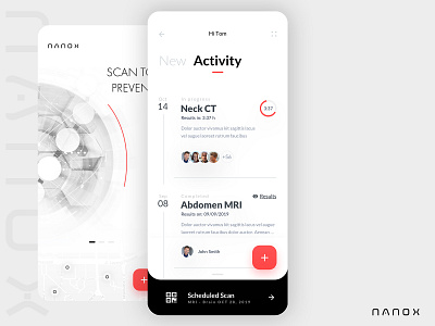 nanox - X-ray Reimagined app design list ui mobile ui ux