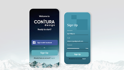 SignUp■ app app design company branding contura dailyui design mobile mountains sign up ui uxui web