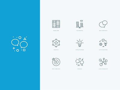 Consulting services icons blocks concept consulting design icon lightbulb scale services speech bubble star target vector