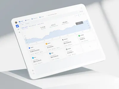 Waves Wallet 2d app bitcoin clean crypto dash dashboard design finance fintech flat interface minimal mobile trading typogaphy ui ux web