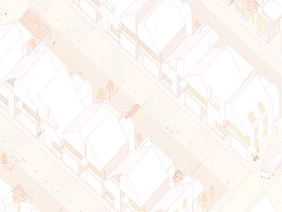 Oblique Block Drawing architecture color graphic design illustration illustrator monochromatic representation