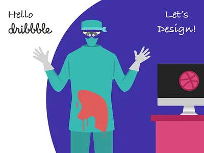 Hello Dribbble design flat design illustration surgeon ui ui design
