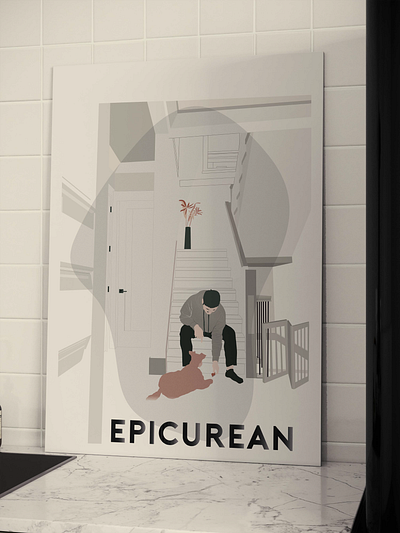 Epicurean dog editorial design illustration