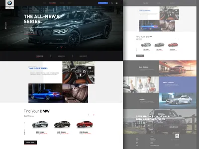 BMW Car Showroom UI Design car dealer design landing page layoutdesign ui webdesign