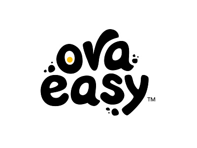 OvaEasy Logo Concept black egg fun hand drawn hand lettering logo logo design whimsical yolk