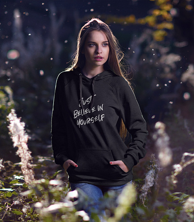 Believe in Yourself Hoodie Sweatshirt Design ecommerce graphic designer landing page design motivation t shirt design