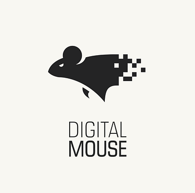 Digital Mouse art badge black brand brand identity branding concept design digital illustration logo minimal mouse pixel simple sketch vector vector illustration