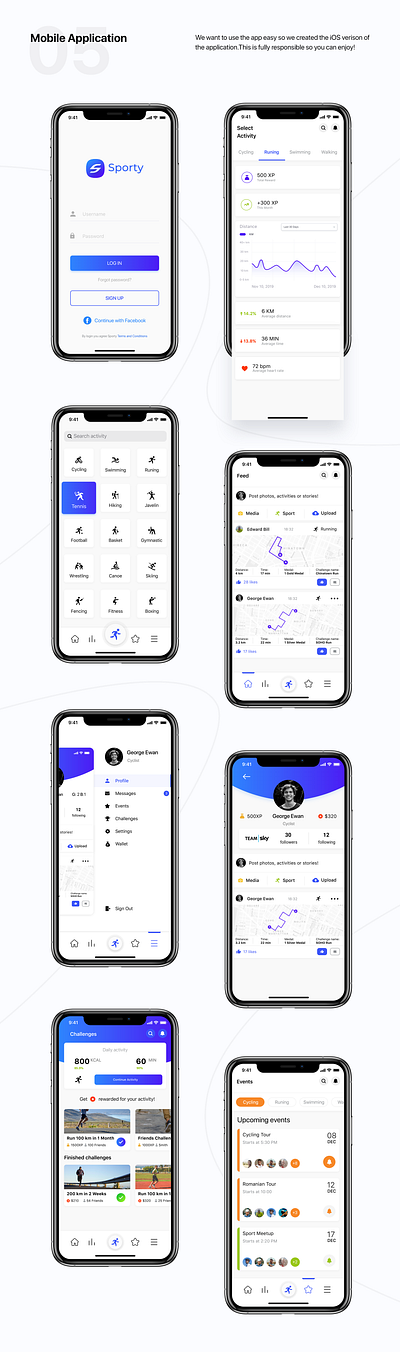 Sporty UI/UX Design Sport Application Case Study apple applewatch ios mobile ui ui design ux watch watchos web webdesign