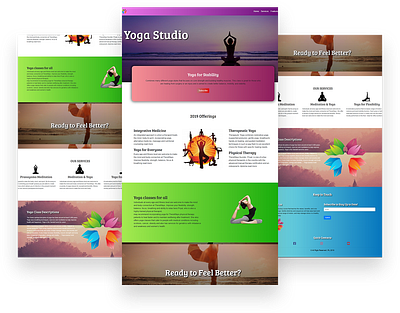 YOGA STUDIO design landing page ui ux web