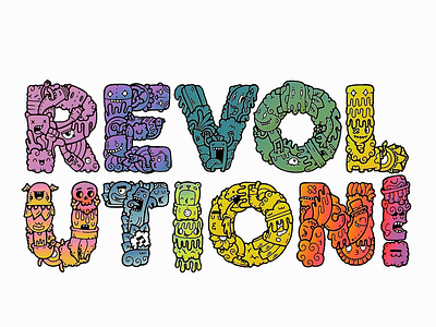 REVOLUTION! by @carnivorum doodle doodleart revolution tipografía typography