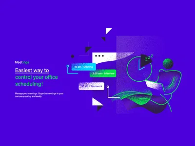 Meeting schedule app design grain illustration illustrations kosma lenar meeting meetings mobile product design purple schedule schedule app web design website