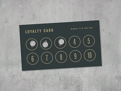 One Fermentary & Taproom 6 beer brand design graphic identity loyalty card mockup numbers print punch card typography vintage