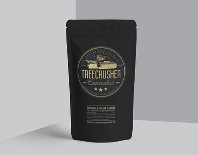 Logo & branding Design: TreeCrusher Cannabis branding cannabis packaging graphic design graphic designer illustrator jesse ladret mackenzie bc malcontent creative print vancouver island victoria yyj