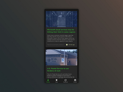 Dark mode - Trending News. accessibility clean data high contrast ios product design simple stocks ui ux zen