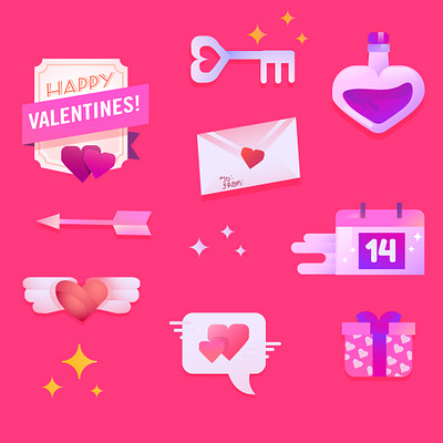 Valentine Vector Icons heart icons kawaii love valentine valentines day vector