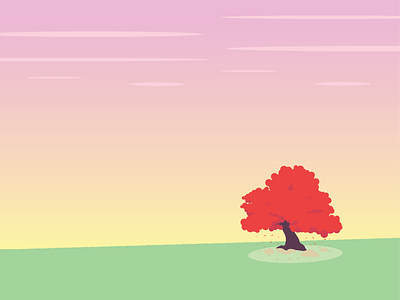 Landscape adobe illustrator clouds design falling leaves illustration landscape landscape design landscape illustration landscapes nature nature illustration stones tree warm colors