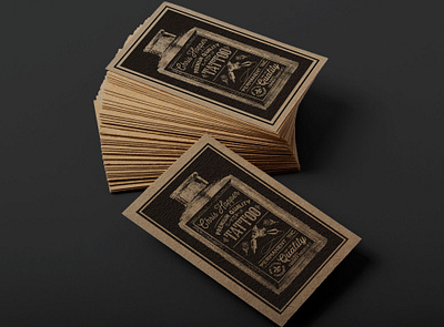 Business Card Design: Chris Hopper Tattoos, NOLA black work blackwork branding business card design graphic design illustration inkwork jesse ladret louisiana malcontent creative new orleans nola print print design stick and poke tattoo typeography vancouver island victoria bc