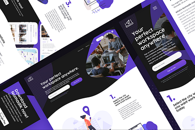 Nomadik landing page app brand brand identity design homepage landing minimal mockup typography ui ux uxui