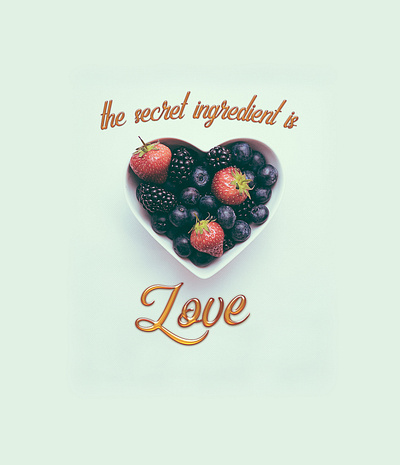 The Secret Ingredient art blackberries blackberry blueberries blueberry breakfast design fruits heart honey love message mint green strawberries strawberry sweet sweetness typography